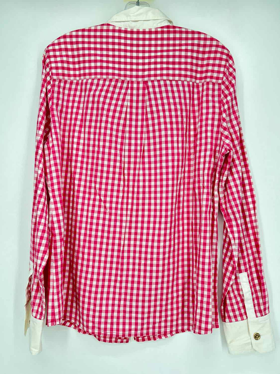 Tory Burch Size 14 Pink Gingham Long Sleeve