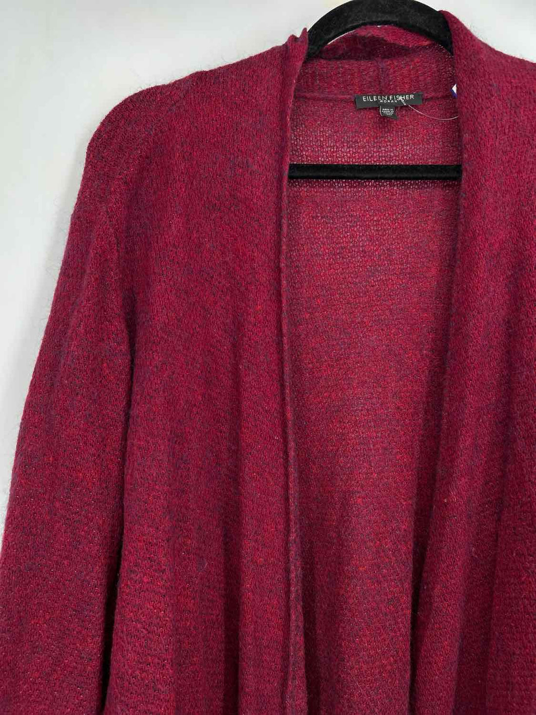 Eileen Fisher Size 2X Maroon Wool Blend Cardigan