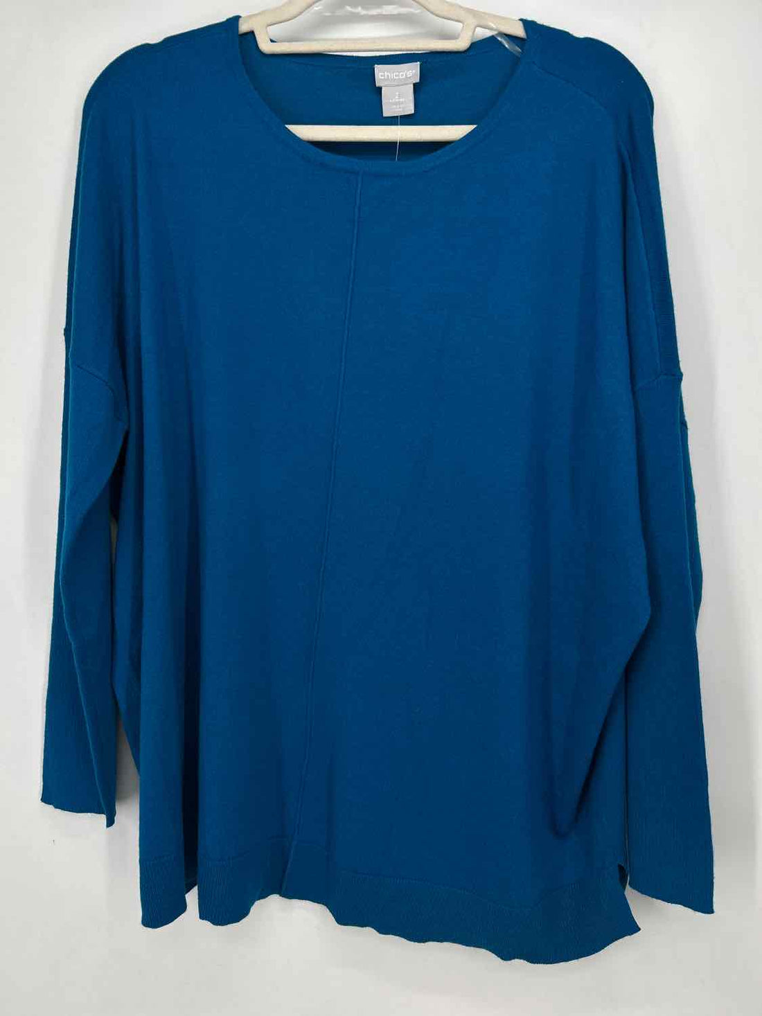 Chicos Size 2(L) Blue Pre Owned Long Sleeve