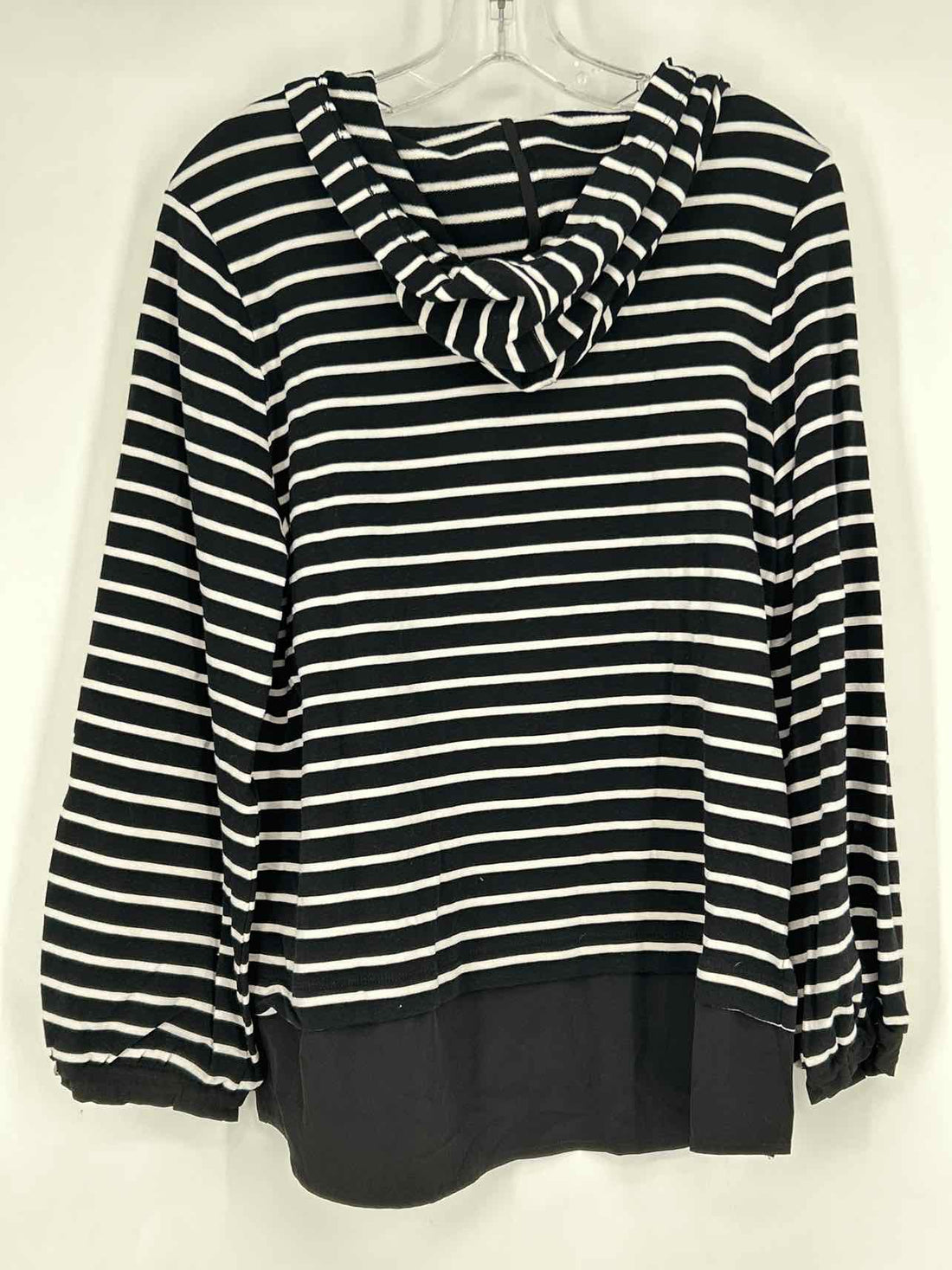 Zenergy by Chicos Size 1 (M) Black & White Striped Hoodie