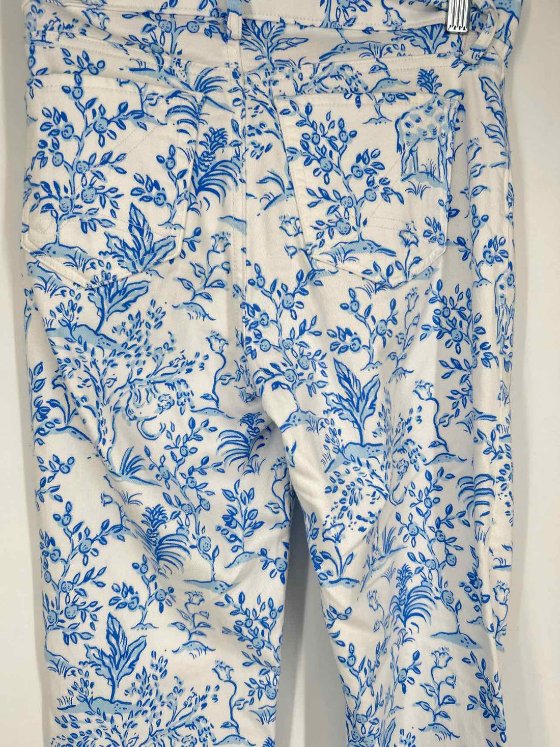 Lilly Pulitzer 0 White & Blue Print Lilly Pulitzer Pants