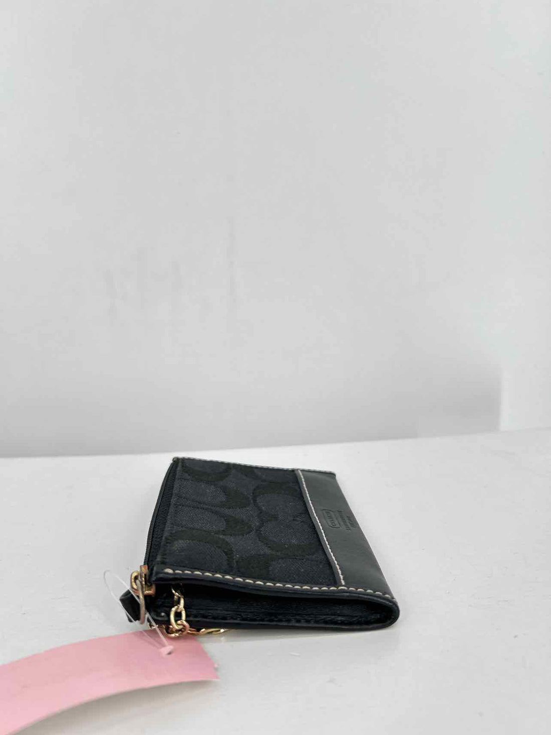 Coach Black Signature Canvas/Leather Pre Owned Card Holder