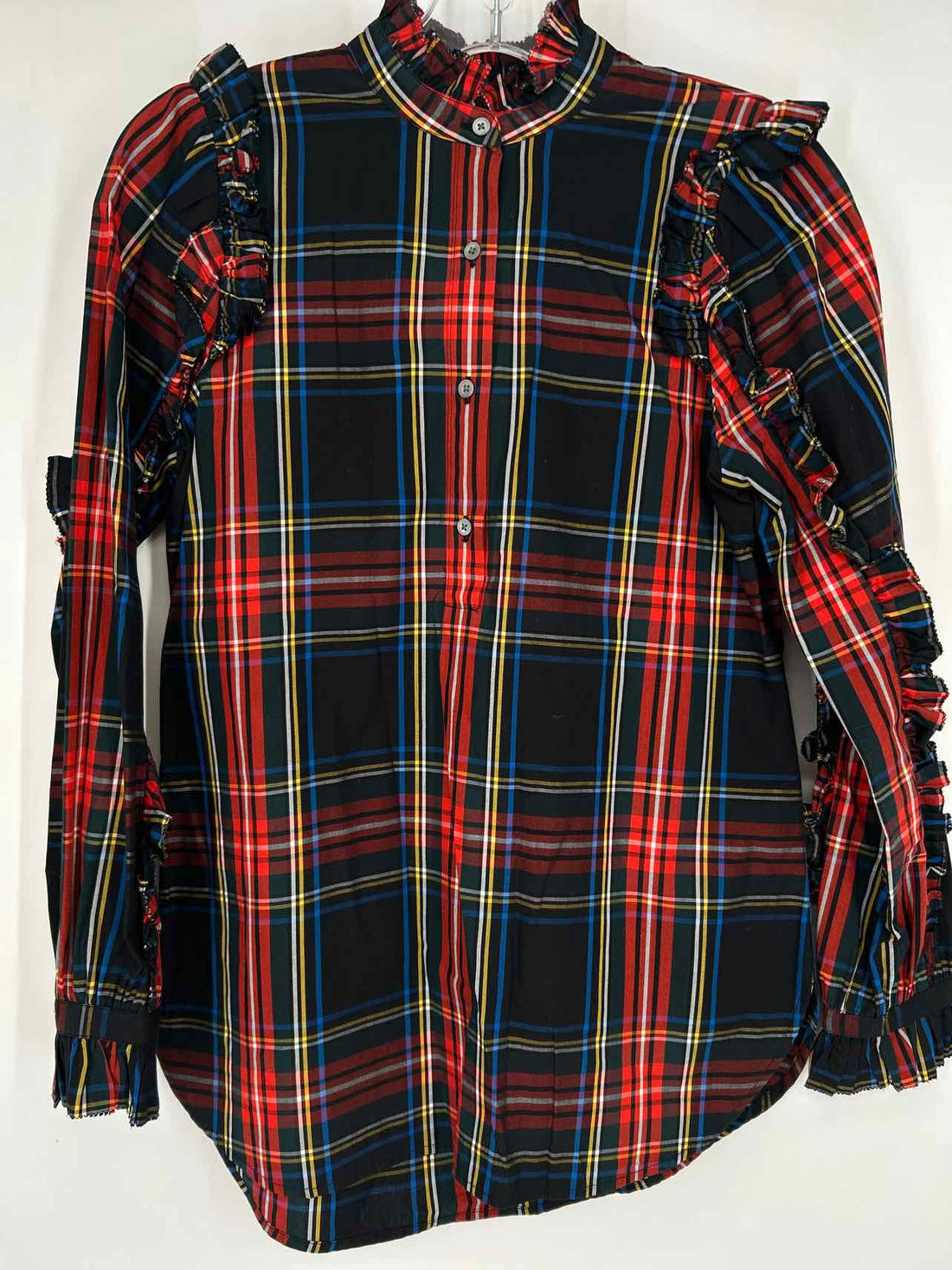 J Crew XXS Black Plaid Long Sleeve Holiday