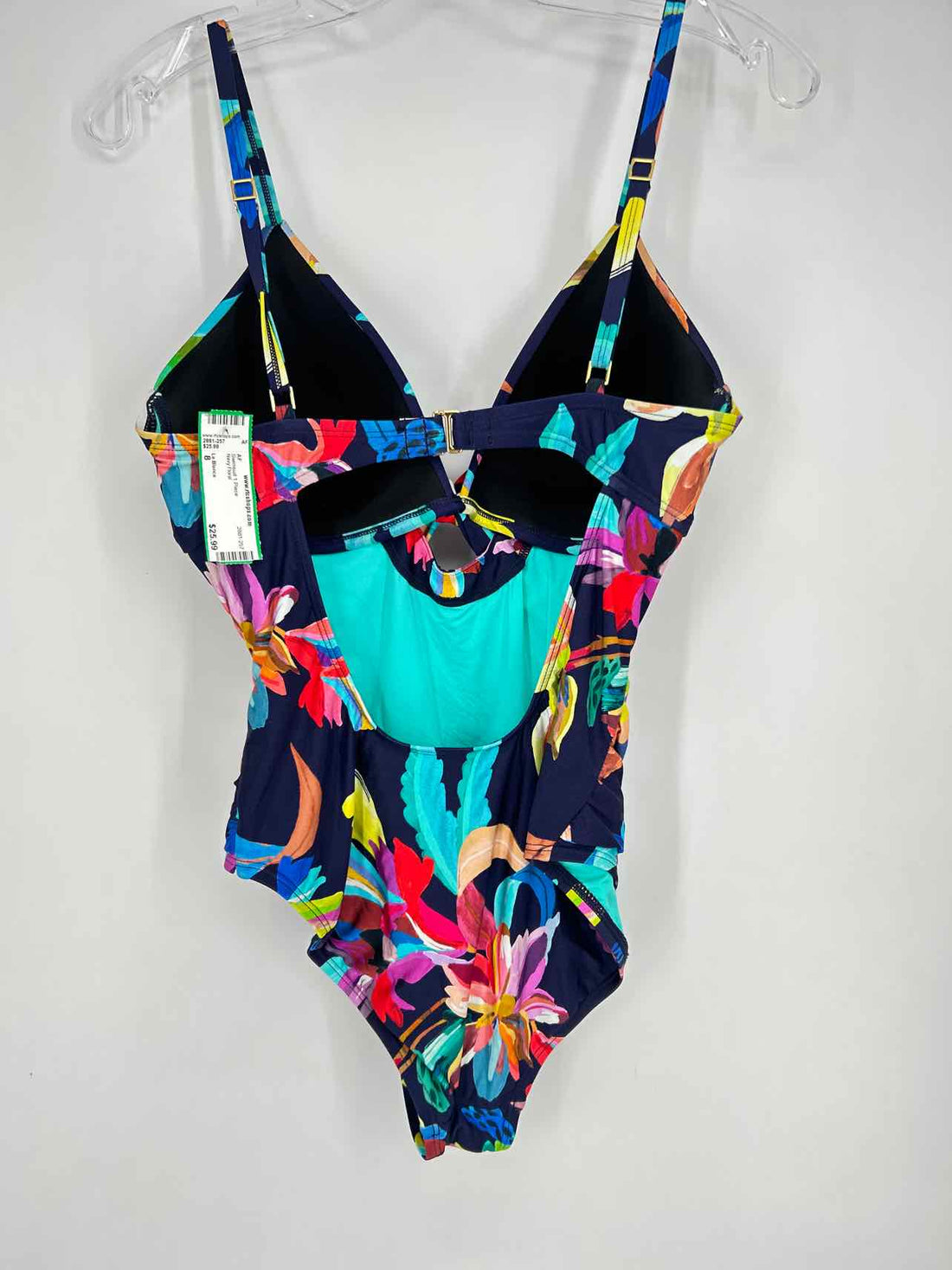 La Blanca Size 8 Navy Floral Swimsuit 1 Piece