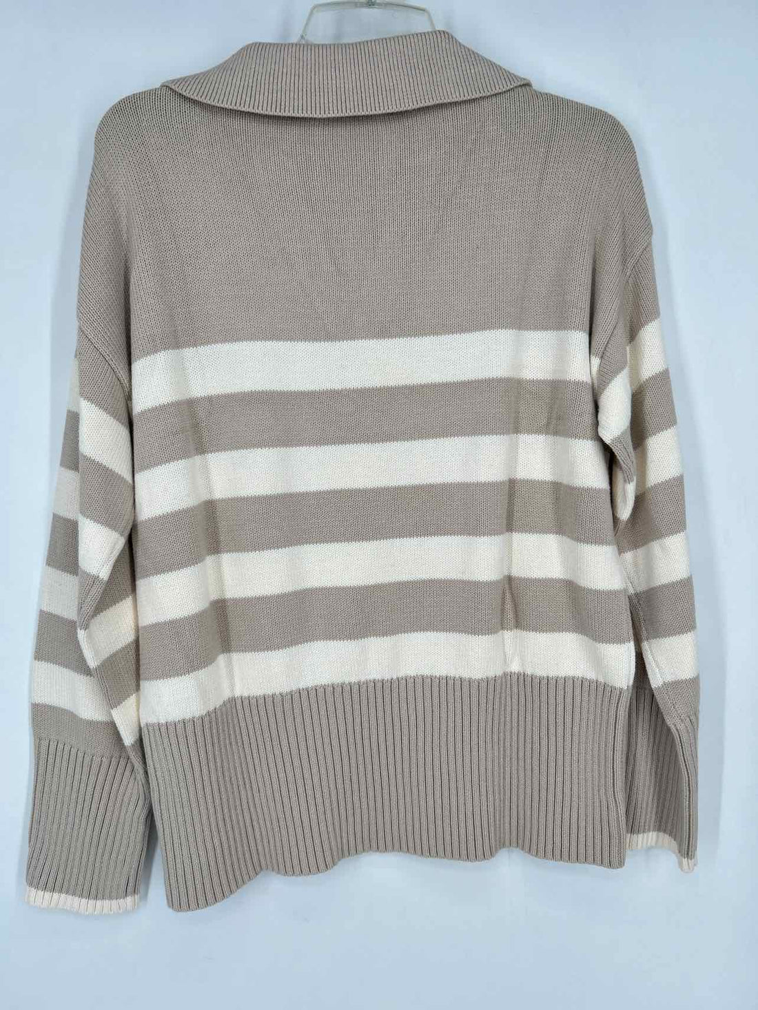 Zesica Size S Beige & White Stripe Sweater