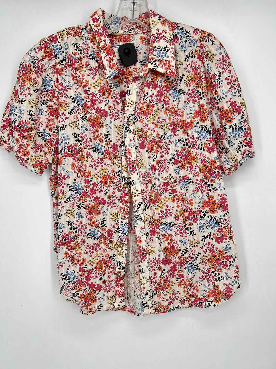 Pilcro Size M White Floral Short Sleeve