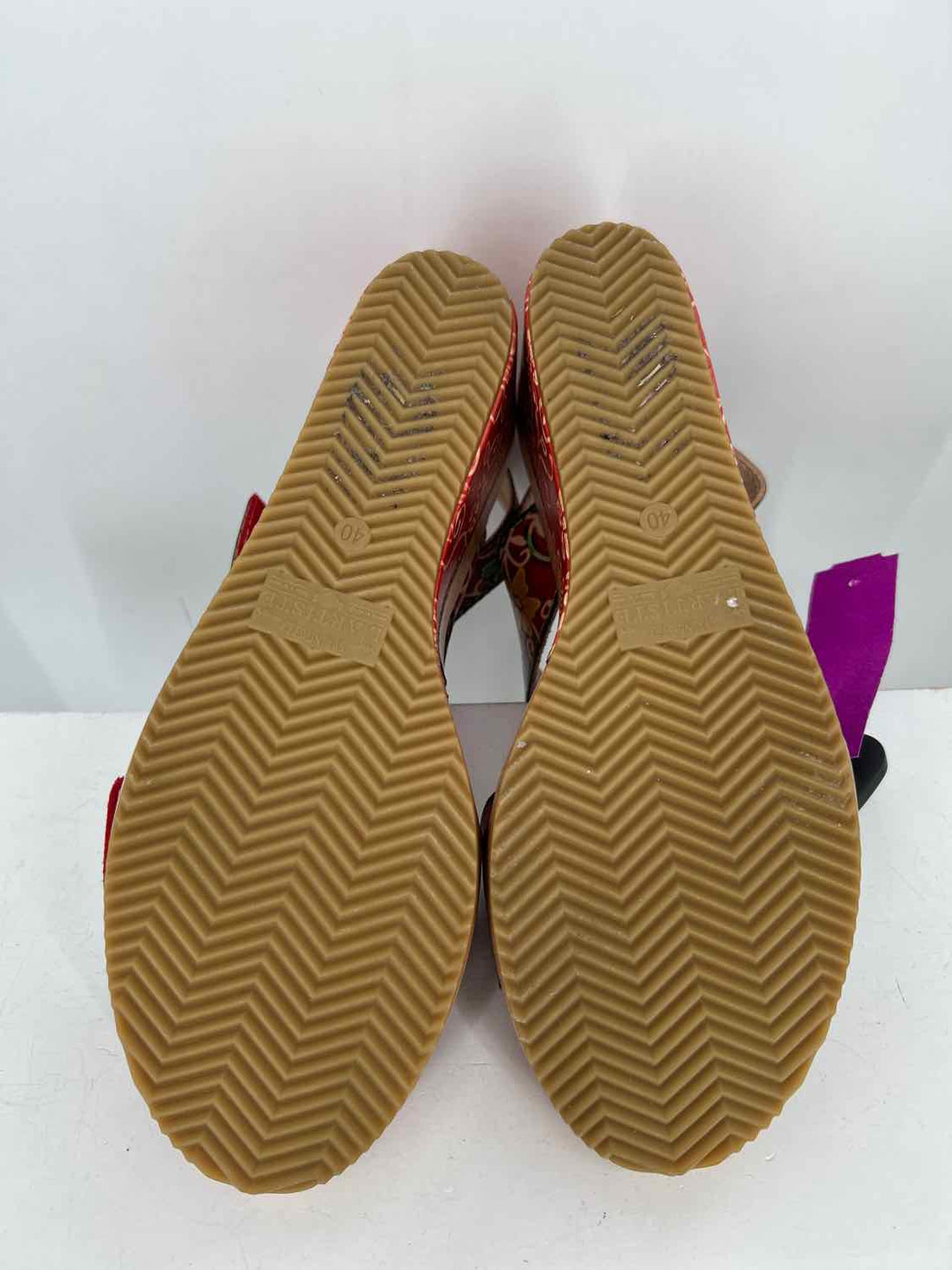 Spring Step L'artiste Women Size 40 Red Print Like New Genuine Leather Wedges