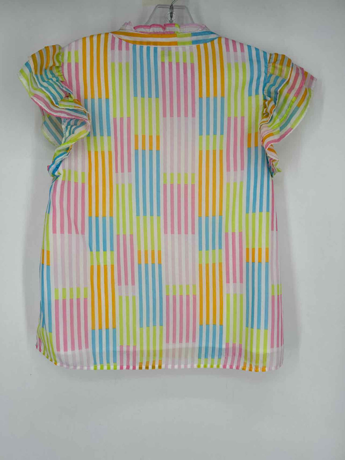 Michelle Mcdowell Size S White Multi Color Striped Short Sleeve