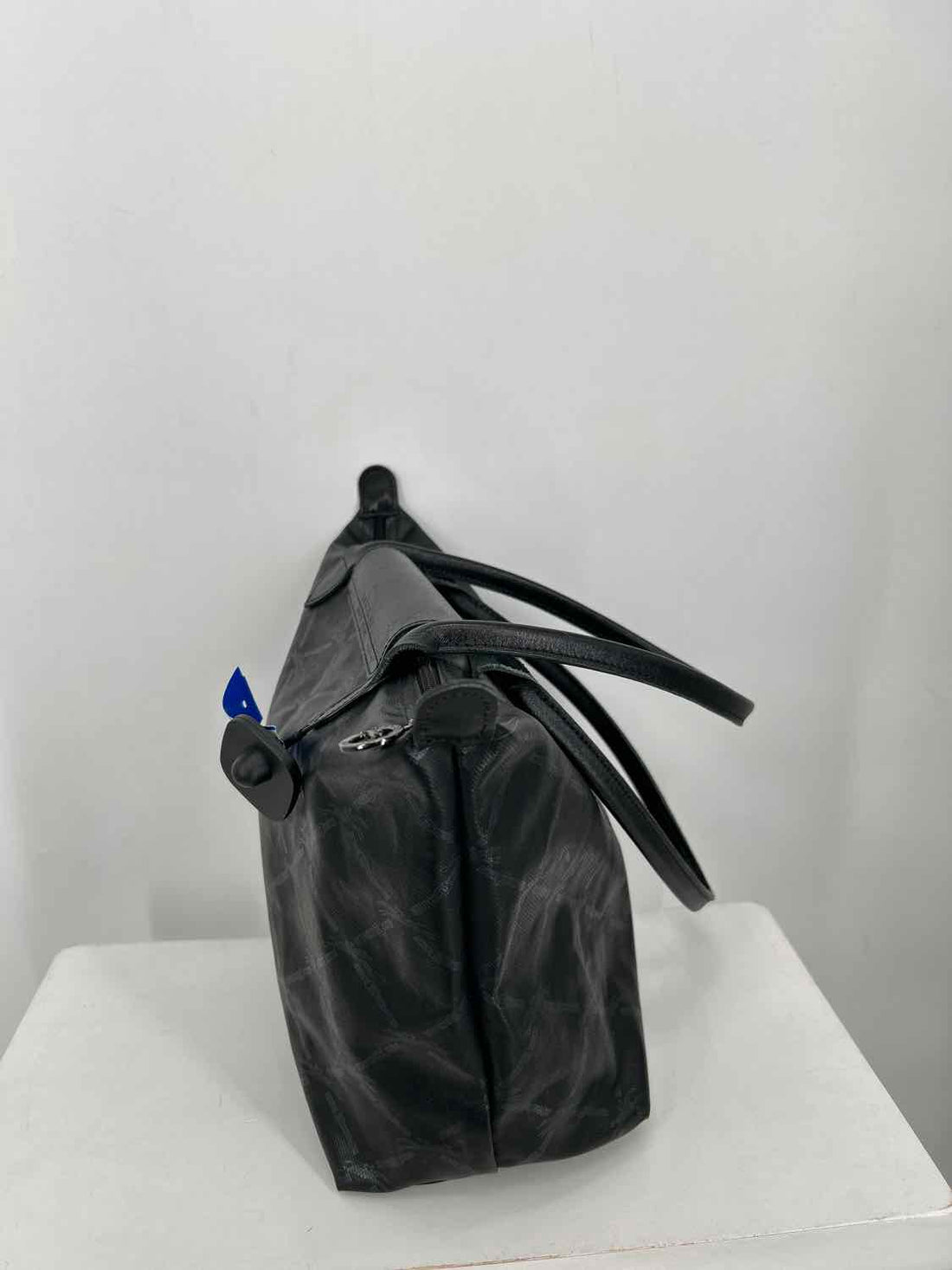 LongChamp Black Print Leather Tote
