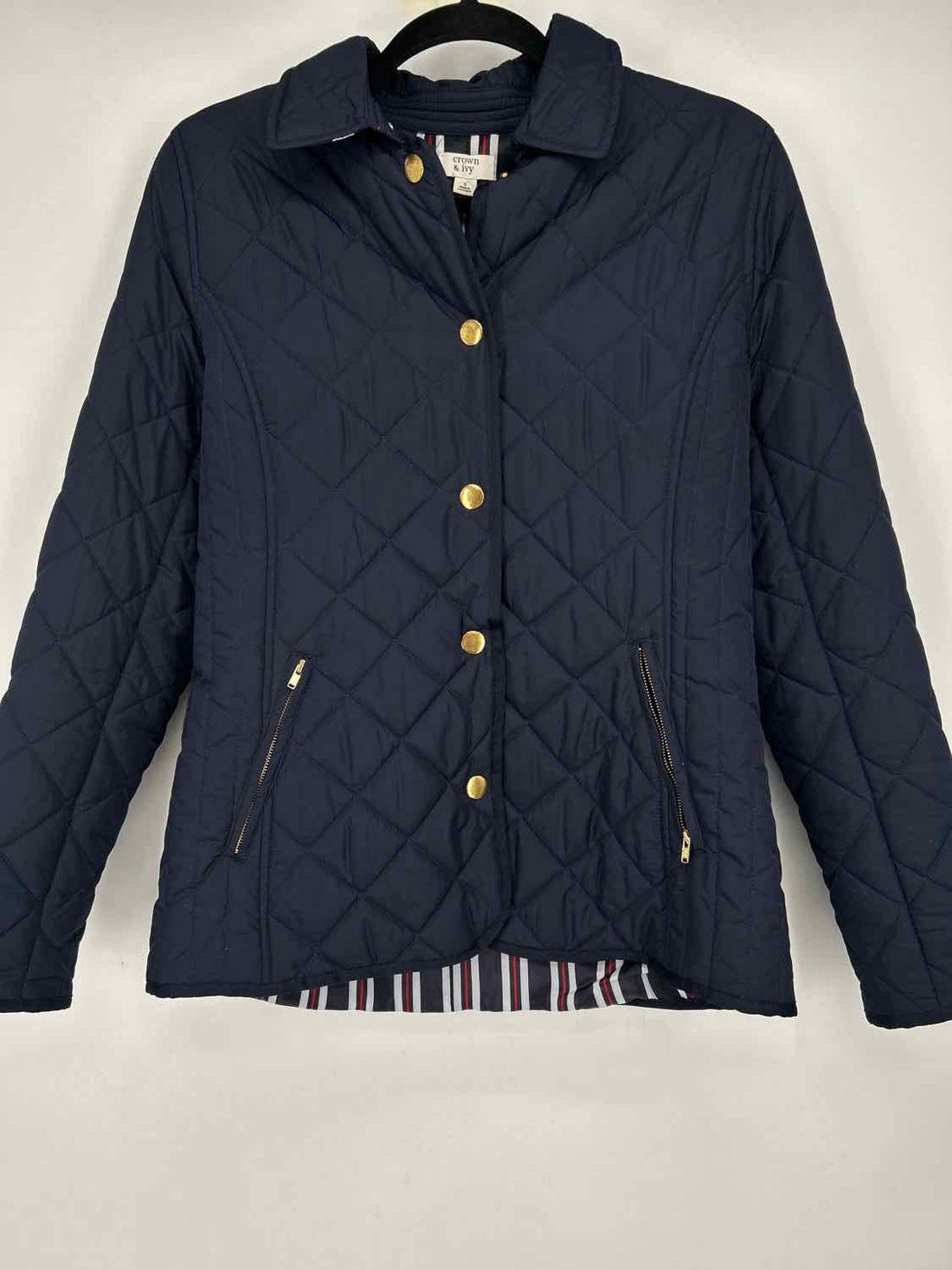 Crown & Ivy Size S Navy Quilted Puffer Jacket