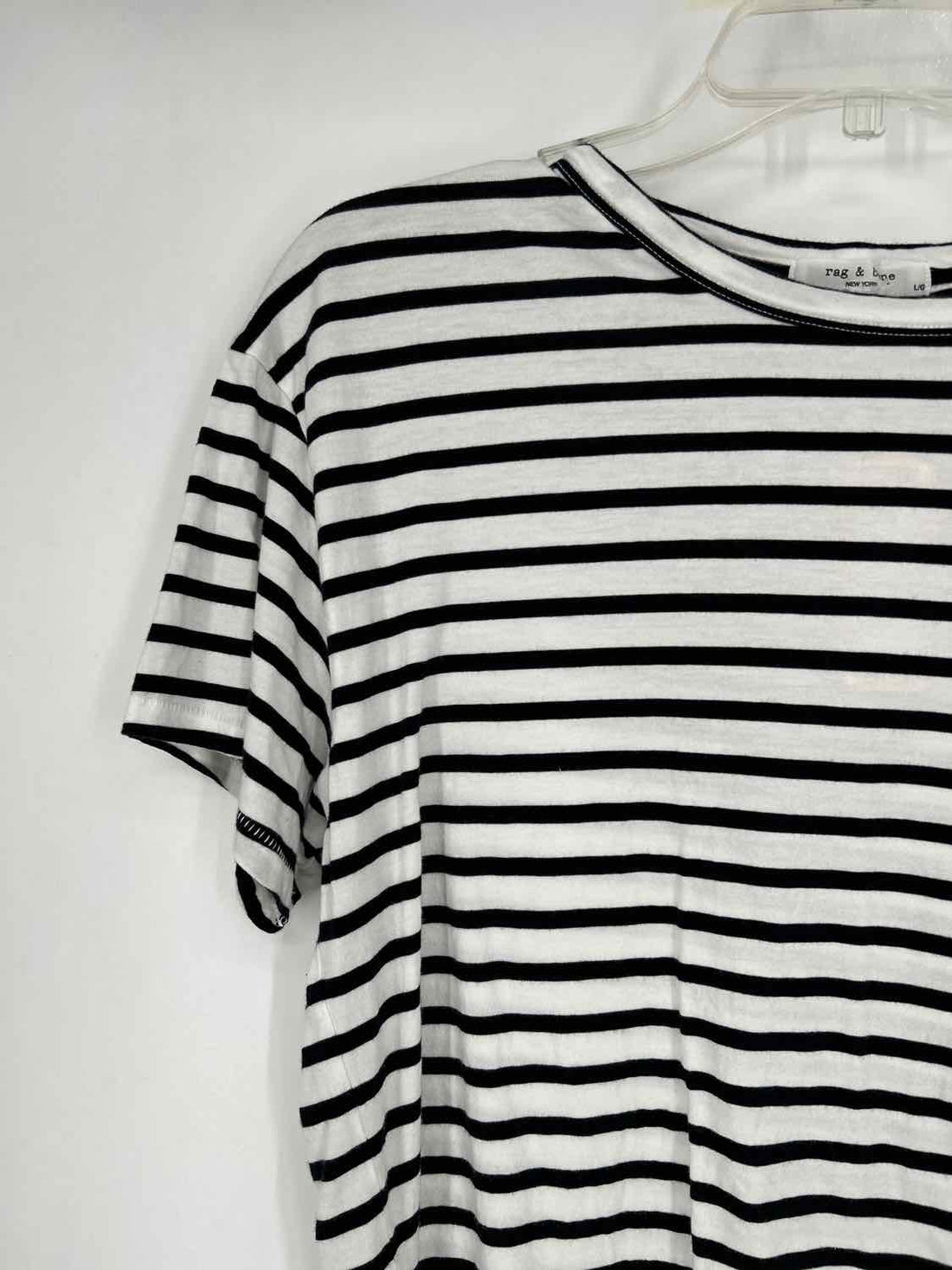 Rag & Bone Size L Black & White Striped T-shirt