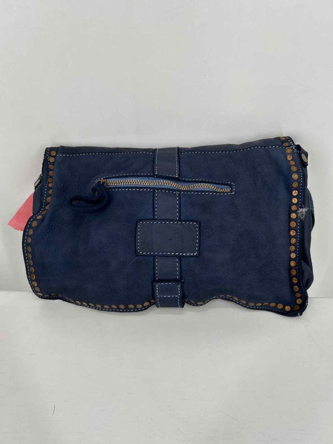 No Brand Name Navy Leather Pre Owned Purse