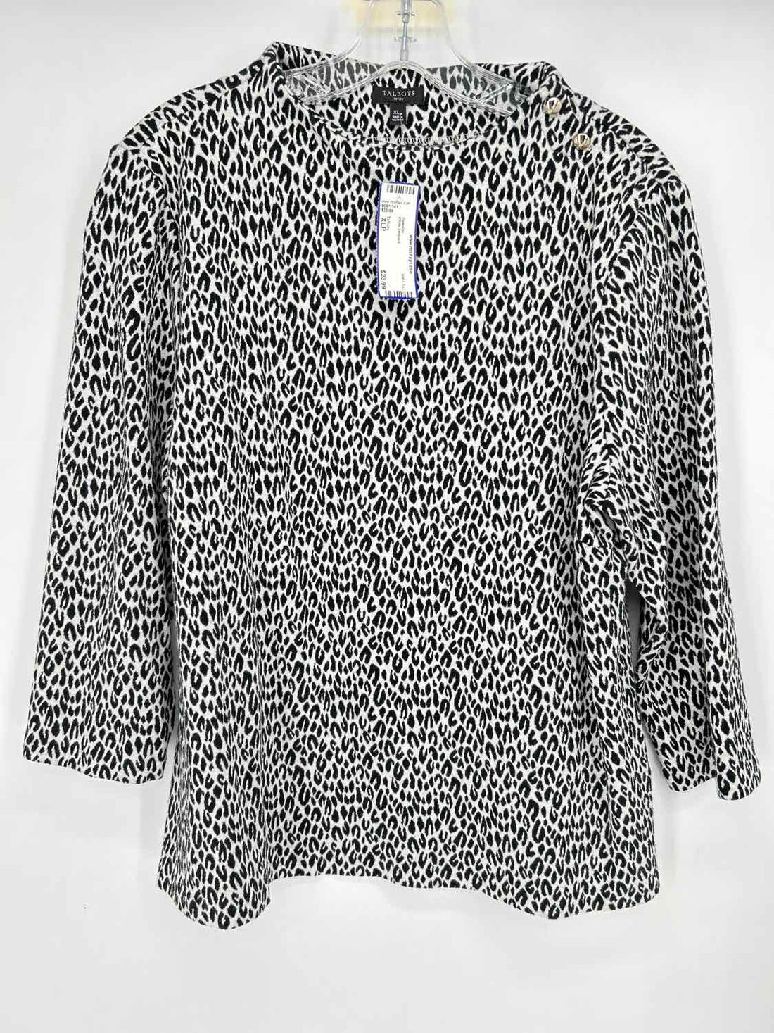 Talbots Size XLP White Leopard Sweater