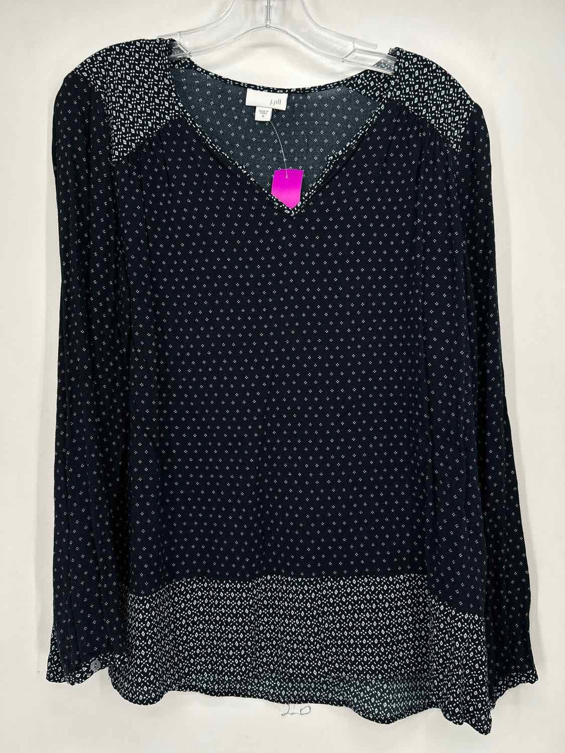 J Jill Size M Navy Print Long Sleeve