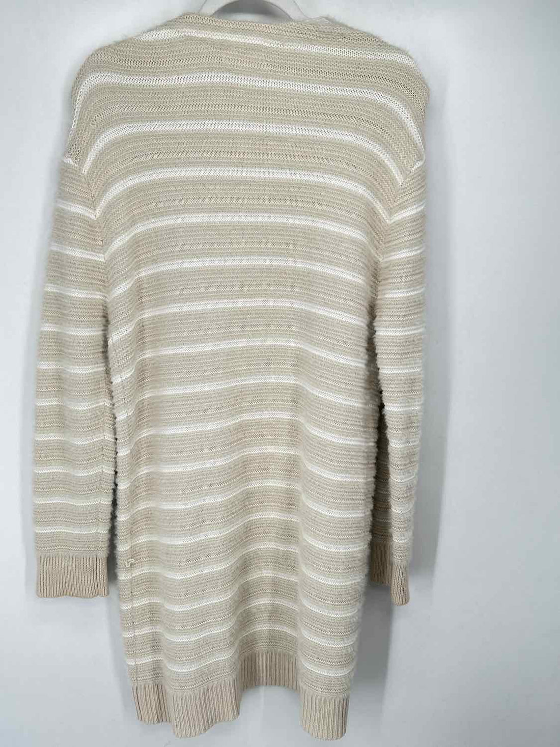 Treasure & Bond Size M Tan Striped Knit Cardigan