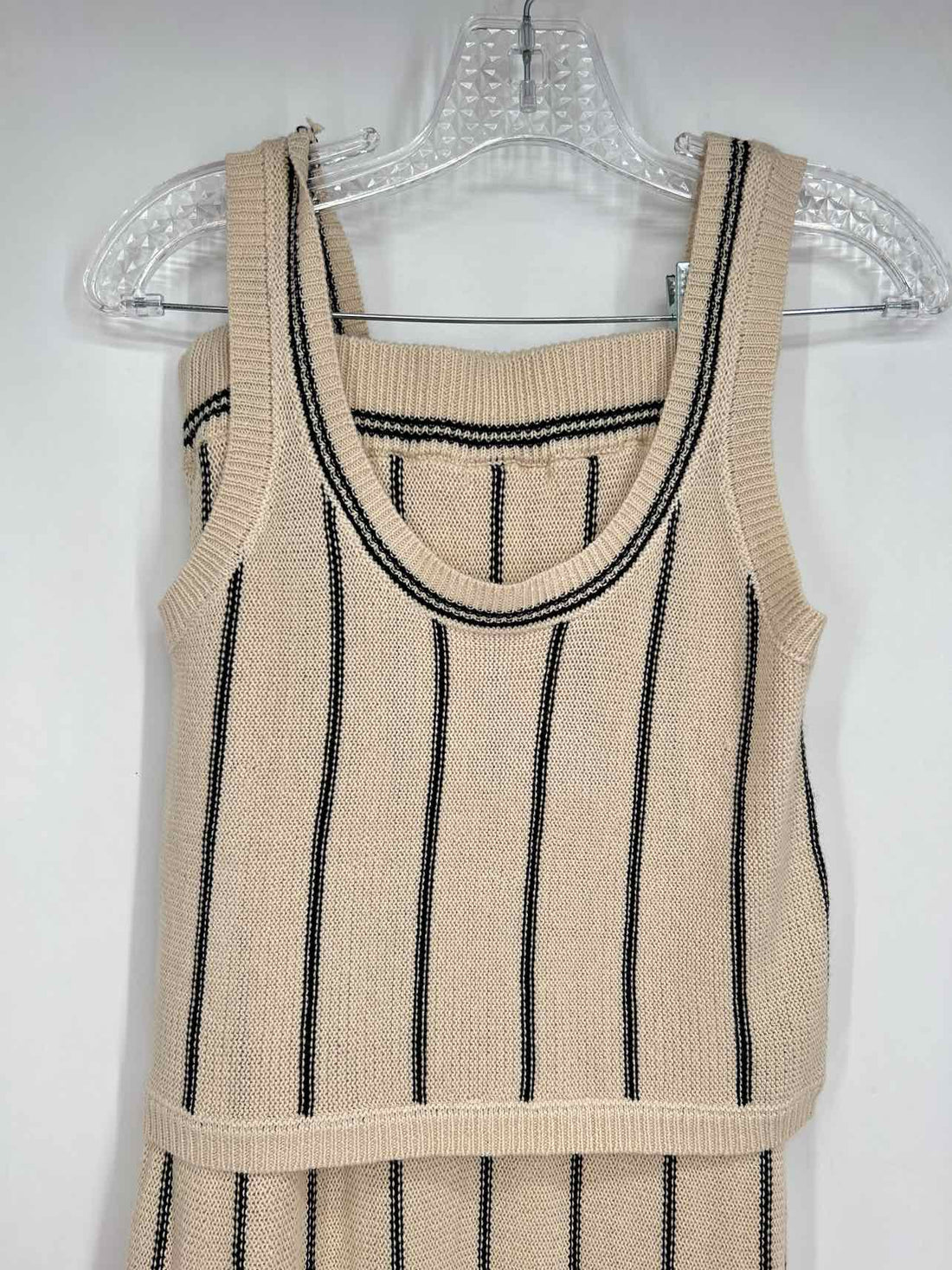 KLD Size S Cream & Black Striped Knit Multi-Piece Set