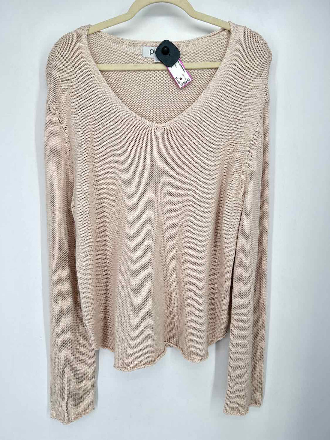 Pura Cashmere Size L Beige Cotton Blend Sweater
