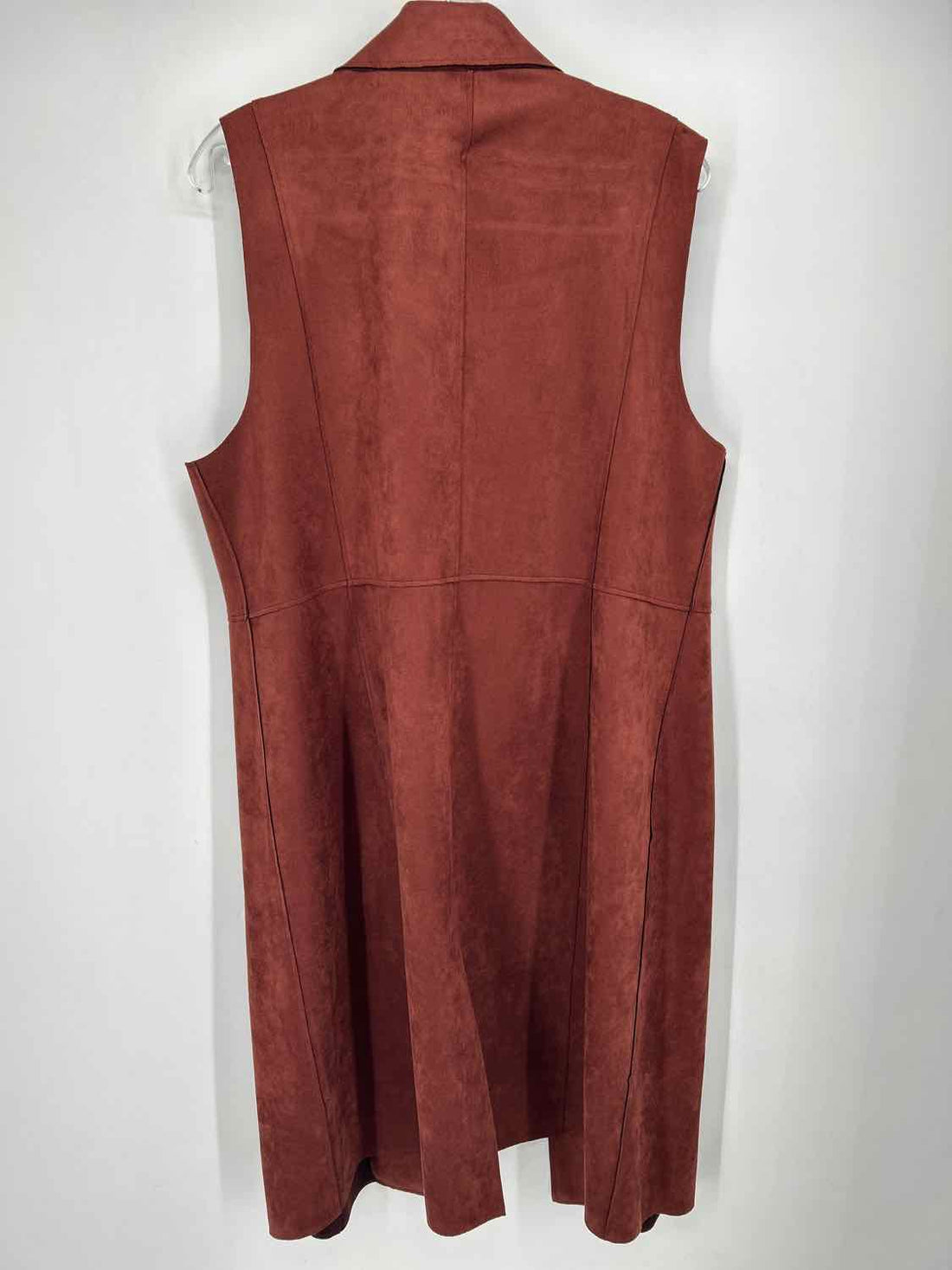 Chicos Size 3(XL) Brown Faux Suede Vest