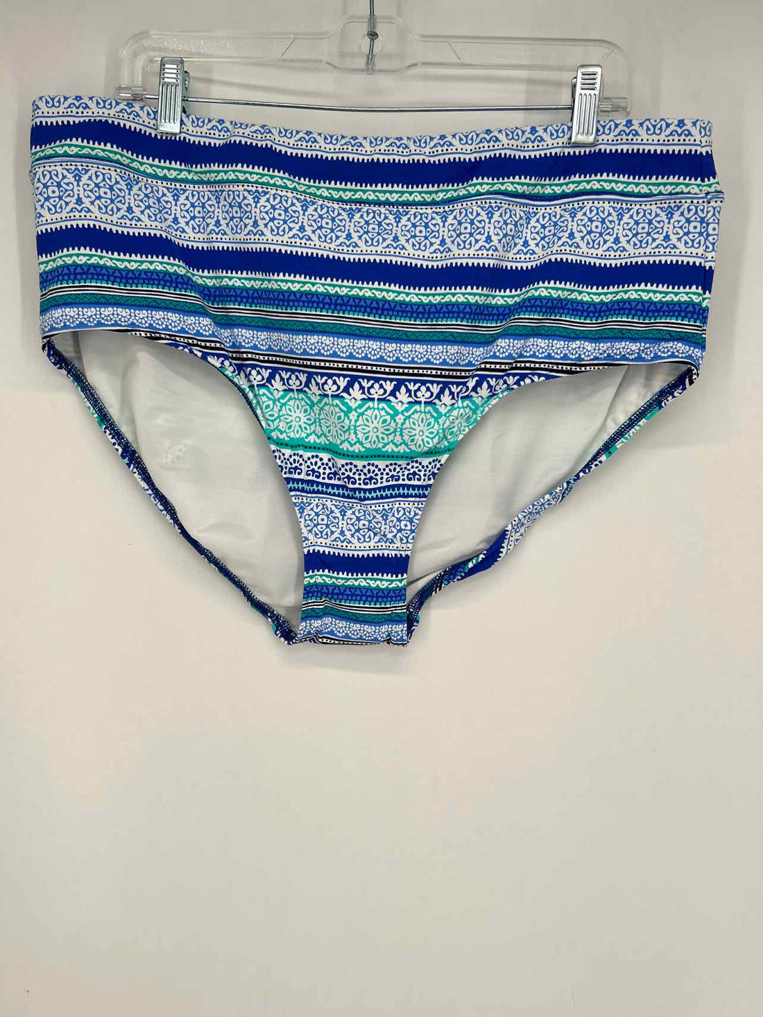 Land's End Size 18 Blue & White Print Swimsuits