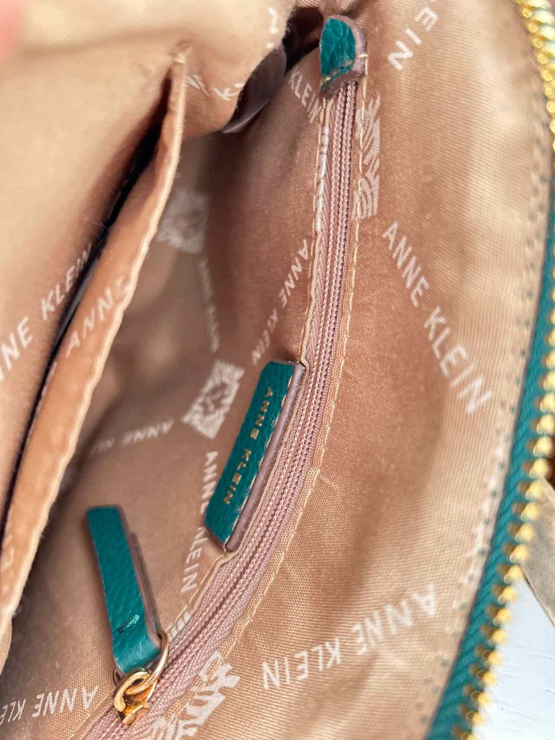 Anne Klein Dark Green Faux Leather Pre Owned Crossbody