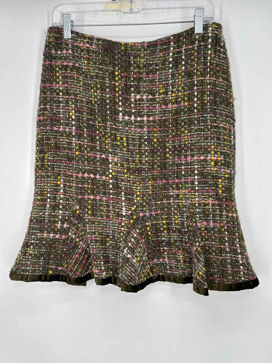 INC Size 10 Green Tweed Wool Blend Vintage Skirts