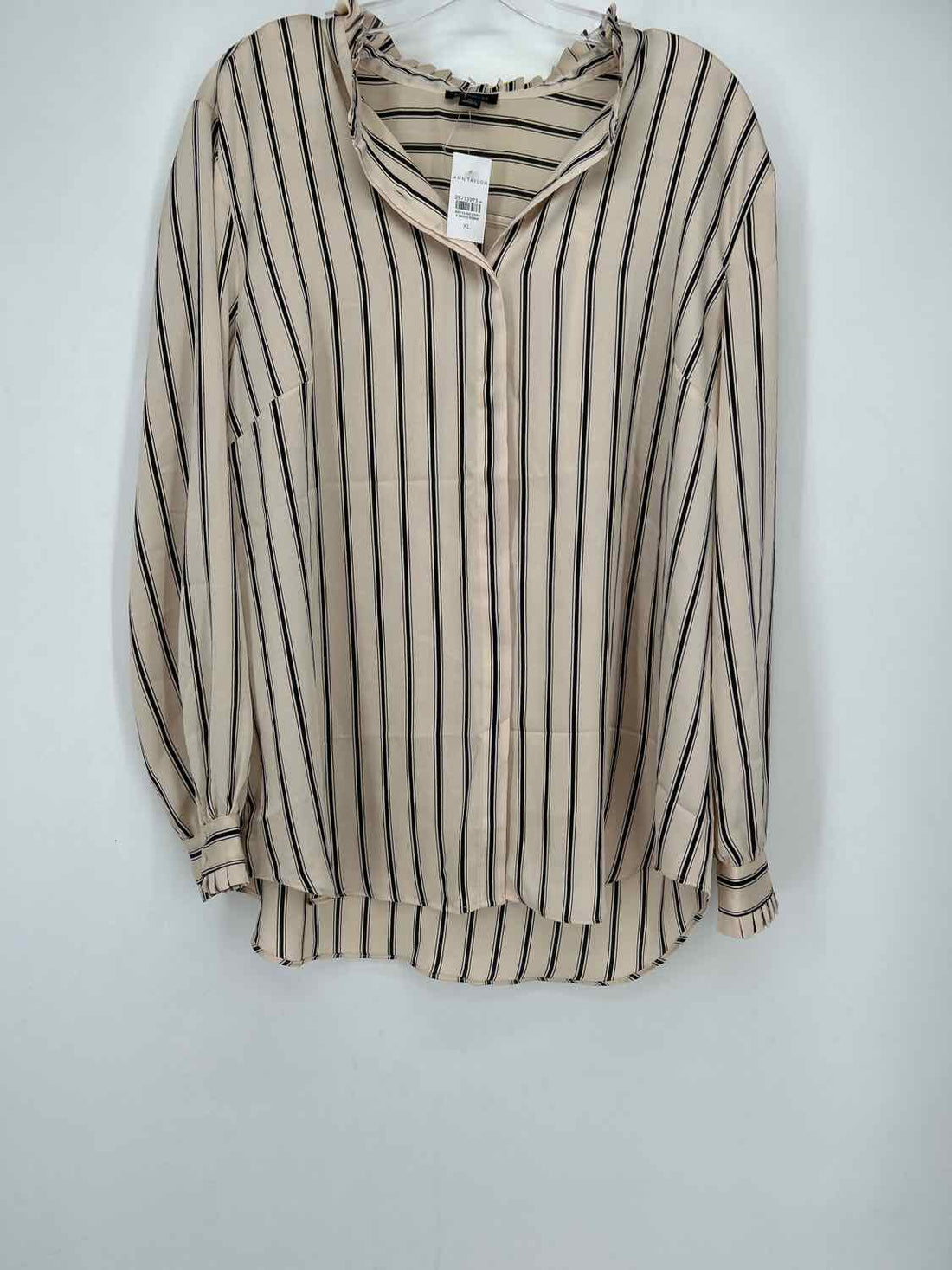 Ann Taylor Size XL Cream & Black Striped NWT Long Sleeve