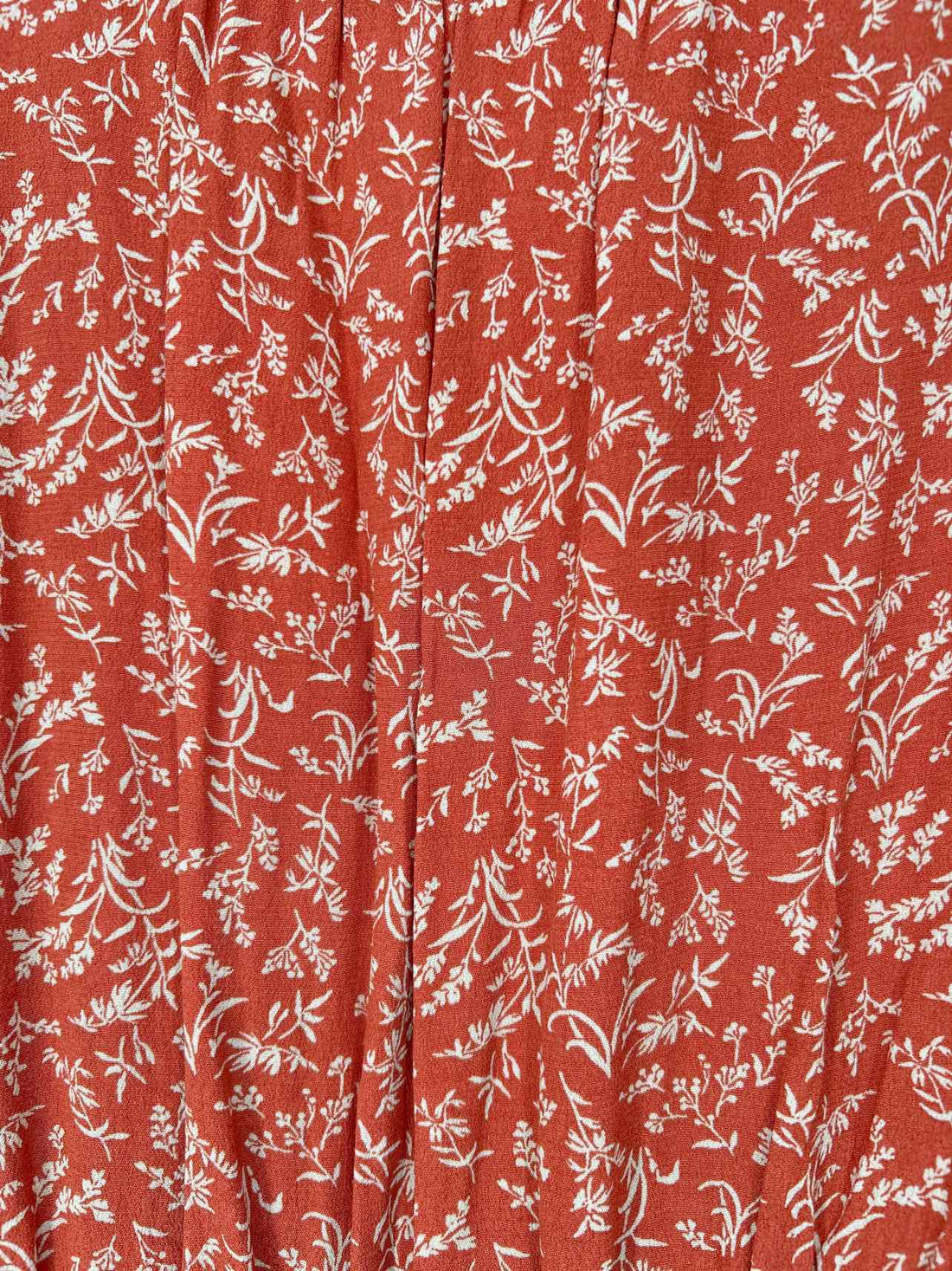Loft Size S Rust & Cream Floral Short Sleeve Dress