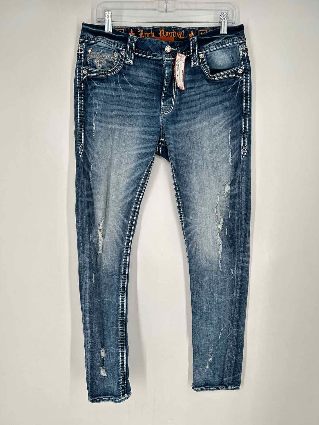 Rock Revival Size 30 Distressed Denim Embellished Jeans