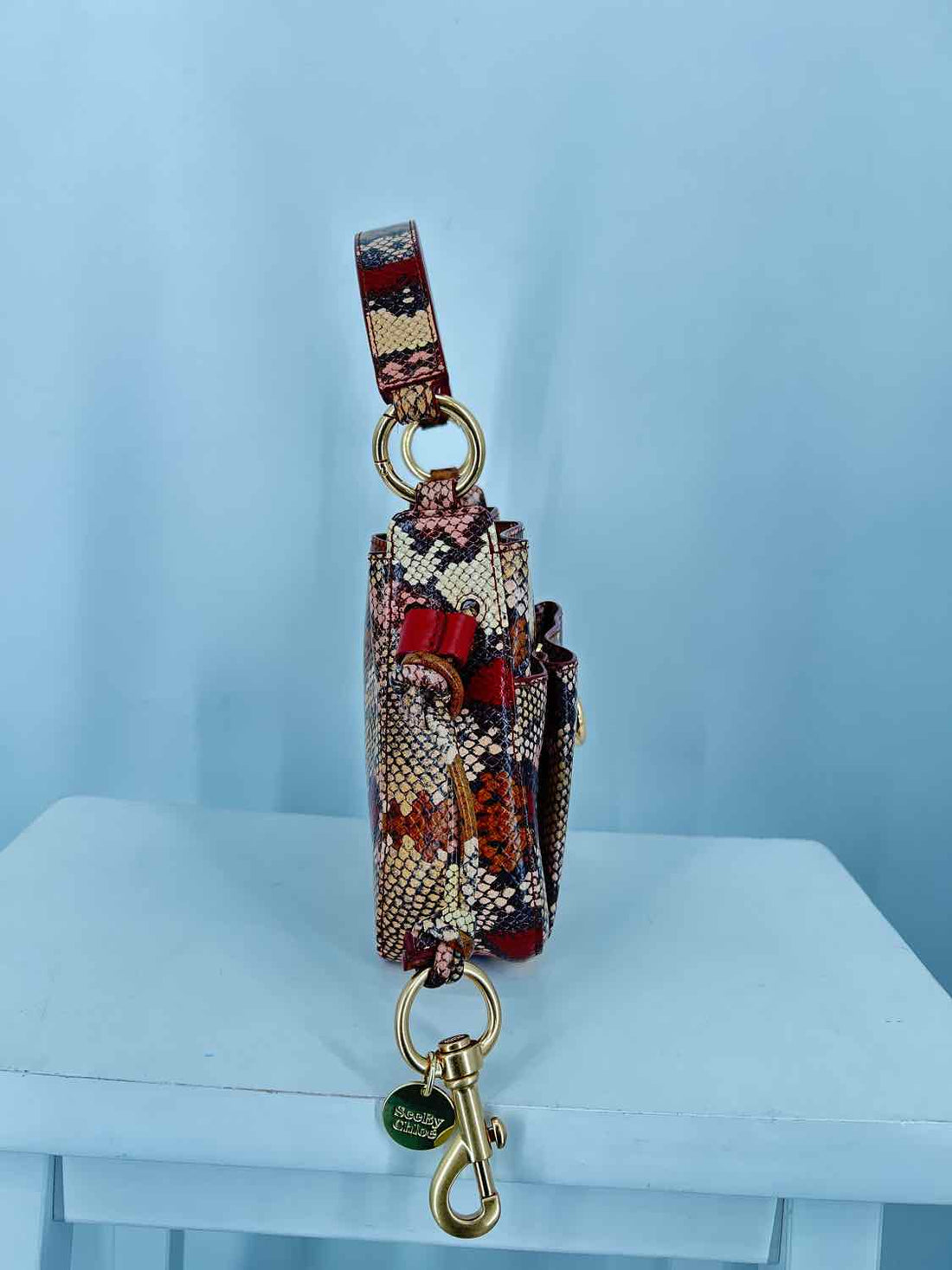 See By Chloe Cream & Red Leather Crossbody