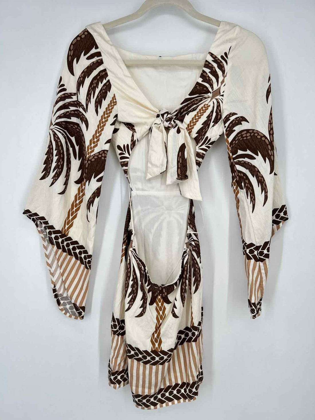 Adalia S White & Brown Print New Boutique Dress