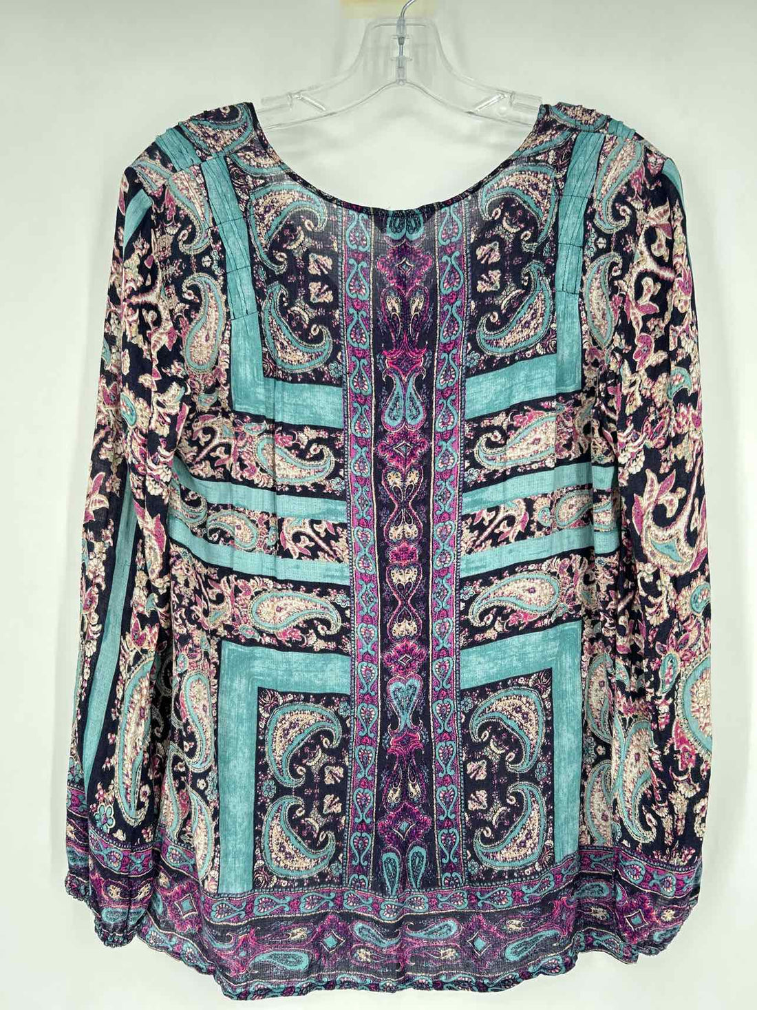 Lucky Brand Size S Navy & teal print Long Sleeve