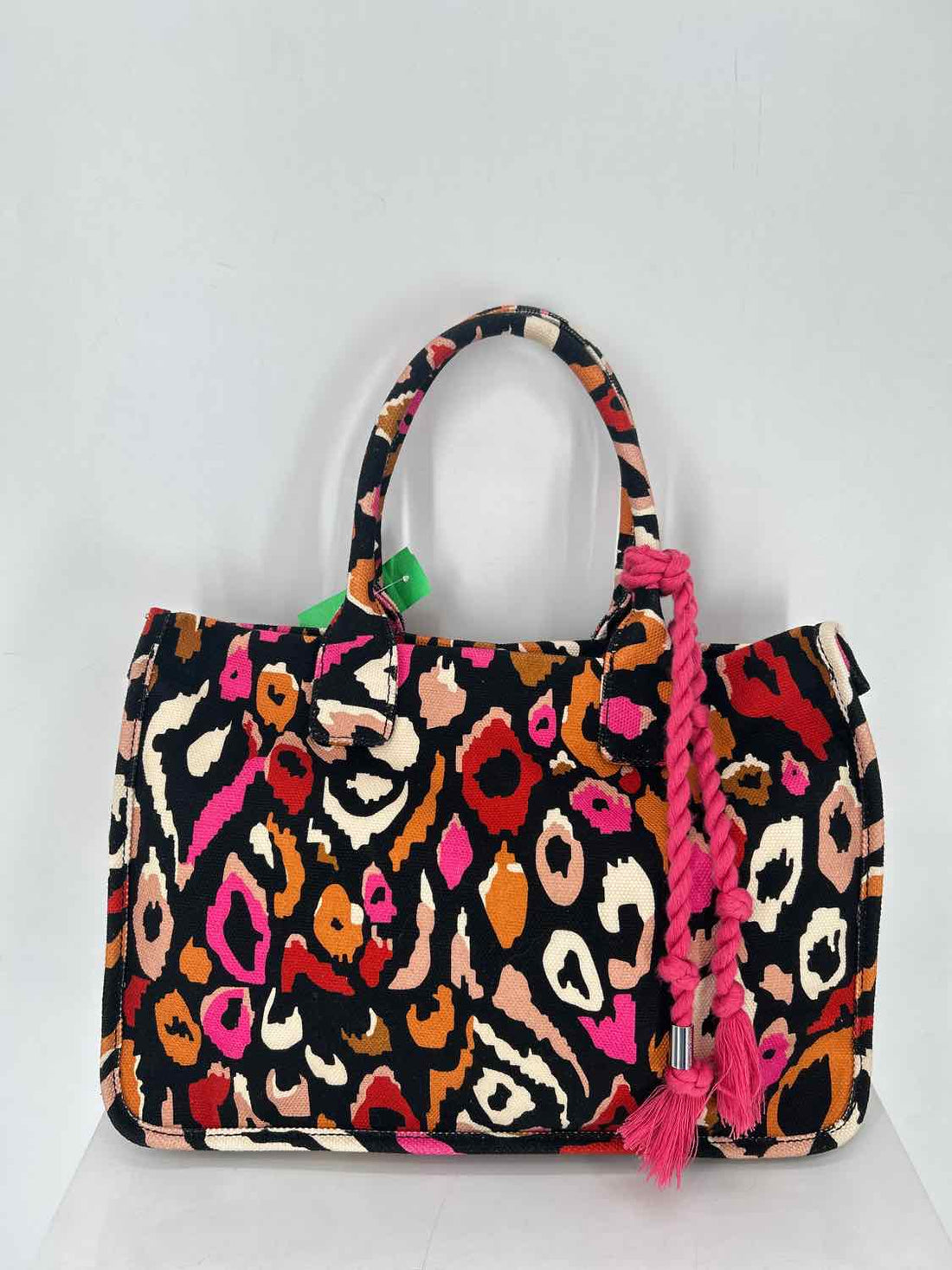 Vince Camuto Black Leopard Canvas Tote