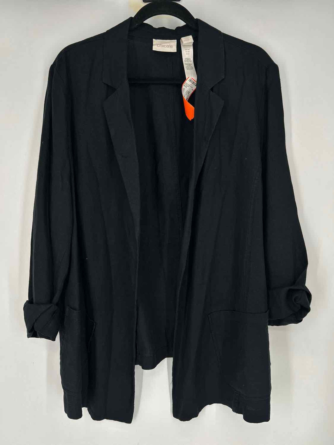 Chicos Size 3(XL) Black Linen Blazer