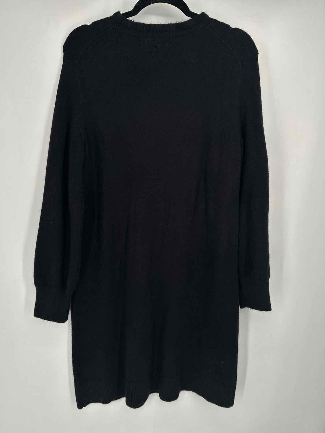 J Crew Size L Black Wool Blend Long Sleeve Dress