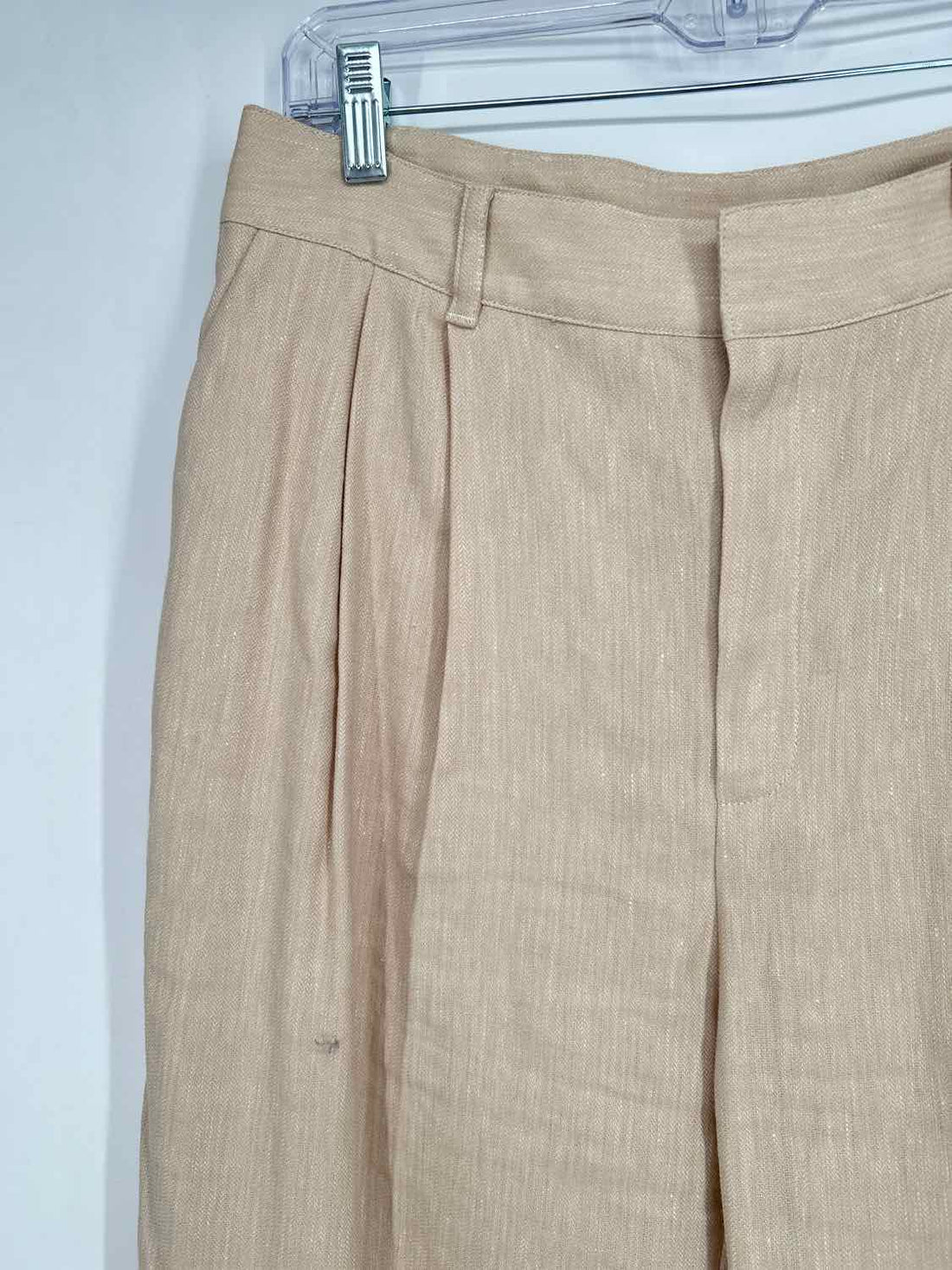 Cinq a Sept Size 8 Tan Linen Blend Pants