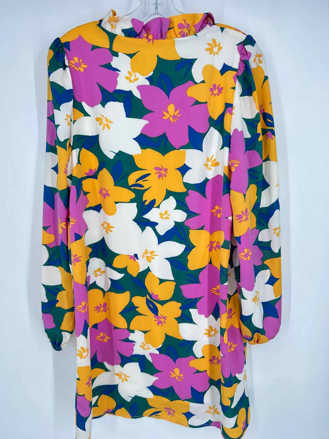 FSL + Apparel Size M Dark Green Floral Long Sleeve Dress