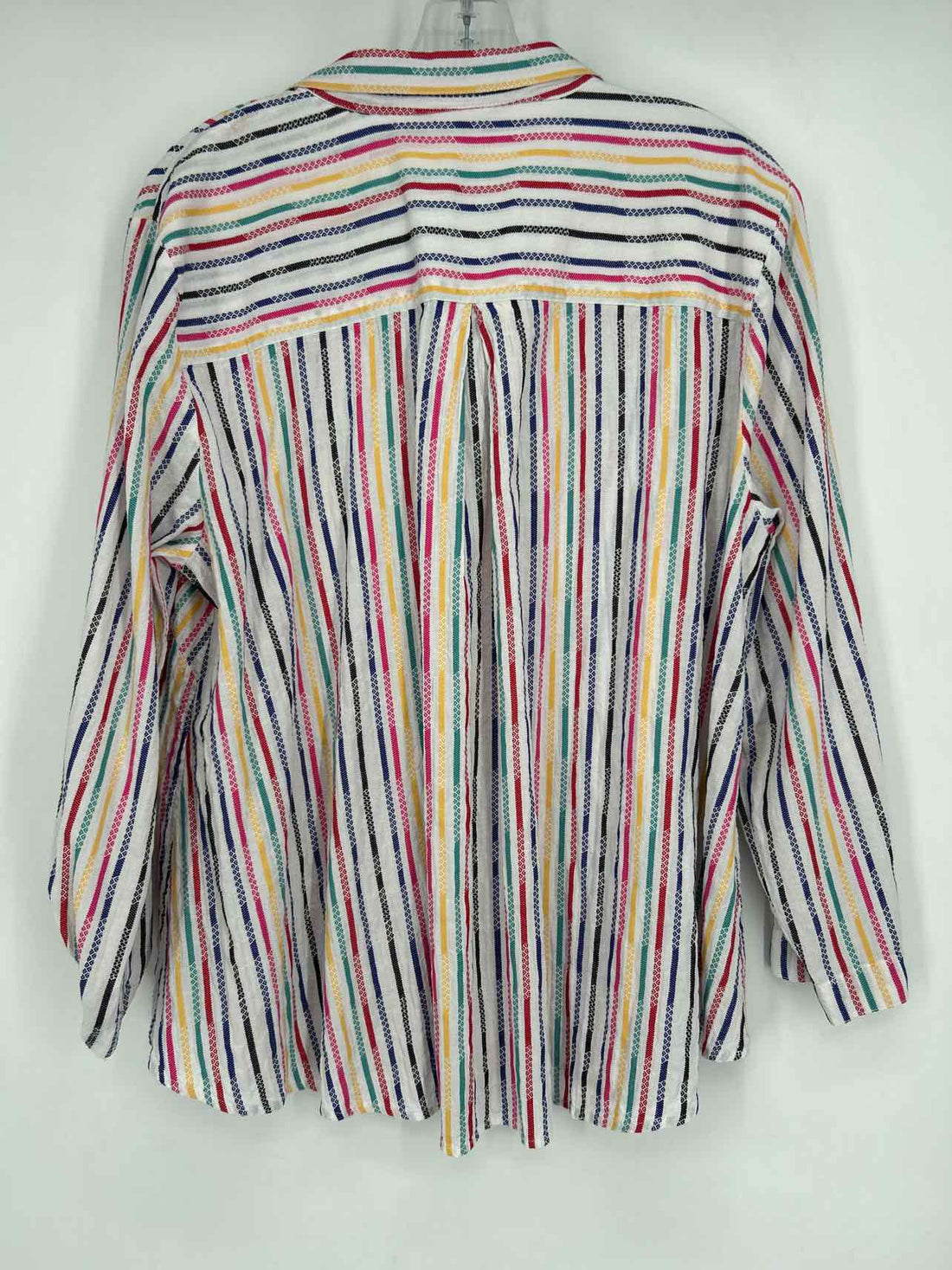 Ali miles Size XL White & Rainbow Striped Long Sleeve