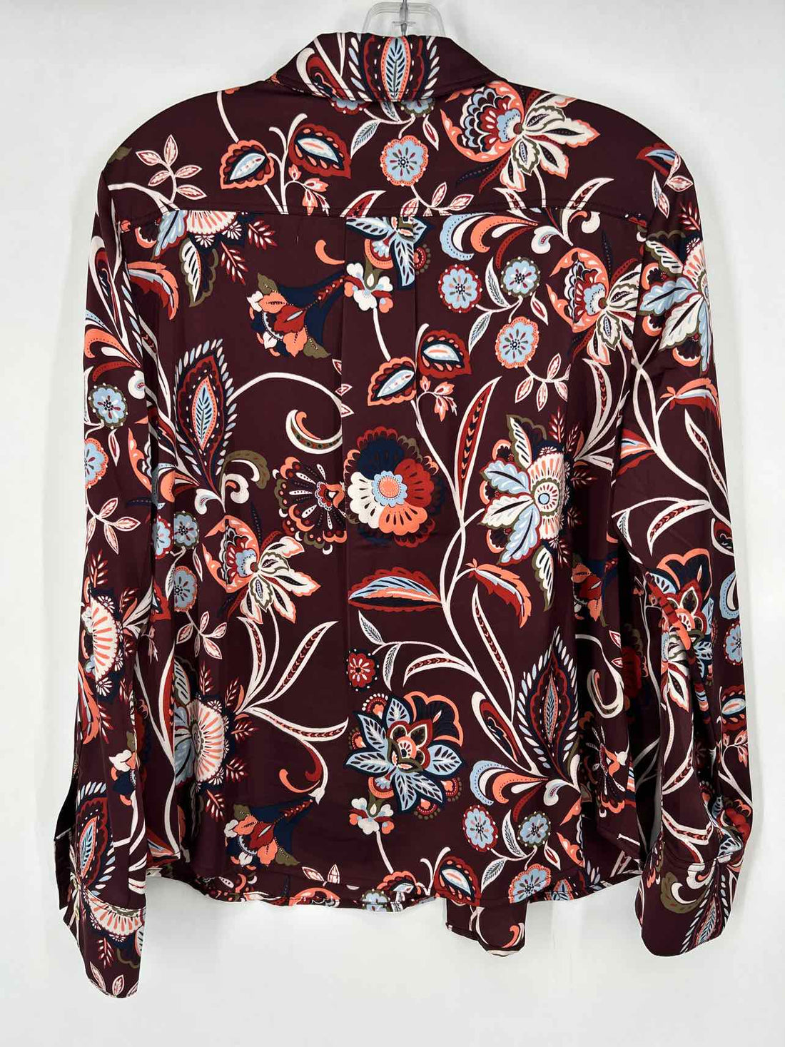 Talbots Size LP Burgundy Print Long Sleeve