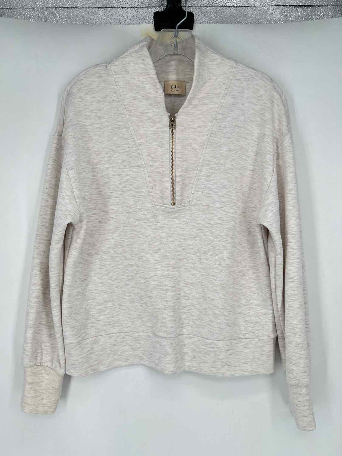 Elie Tahari Size S Heathered White Sweatshirt