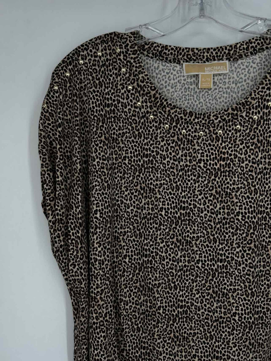 Michael Kors Size XL Leopard Short Sleeve