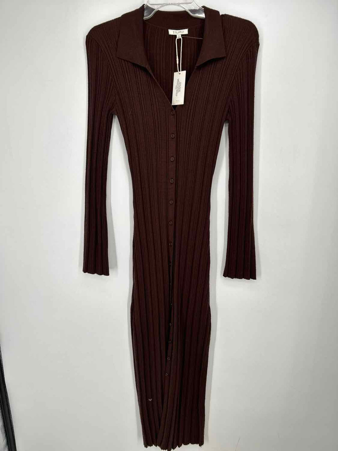 Z Supply Size S Brown Long Sleeve Dress