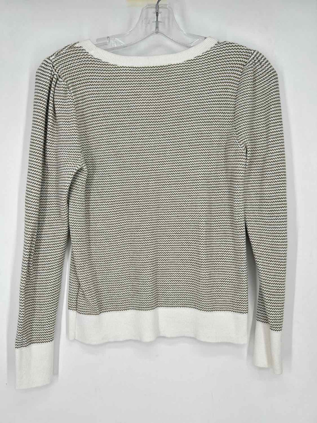 Loft Size XS White & Olive Green Sweater
