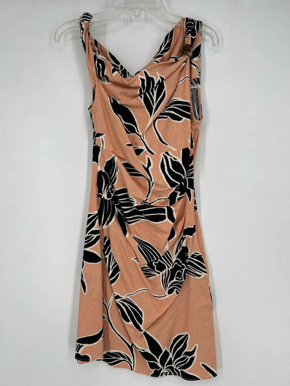 Zara Size XS Pink & Black Print Sleeveless Dress