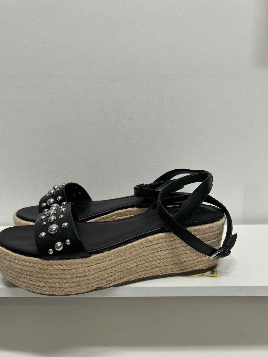 Marc Fisher Women Size 9.5 Black Espadrilles Platforms