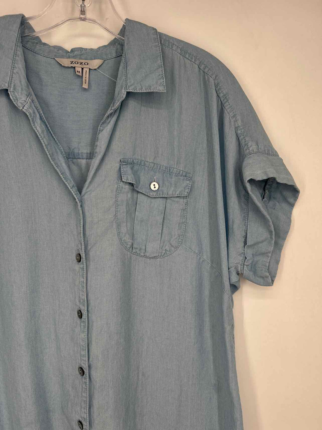 Zozo Size M Chambray Short Sleeve Dress