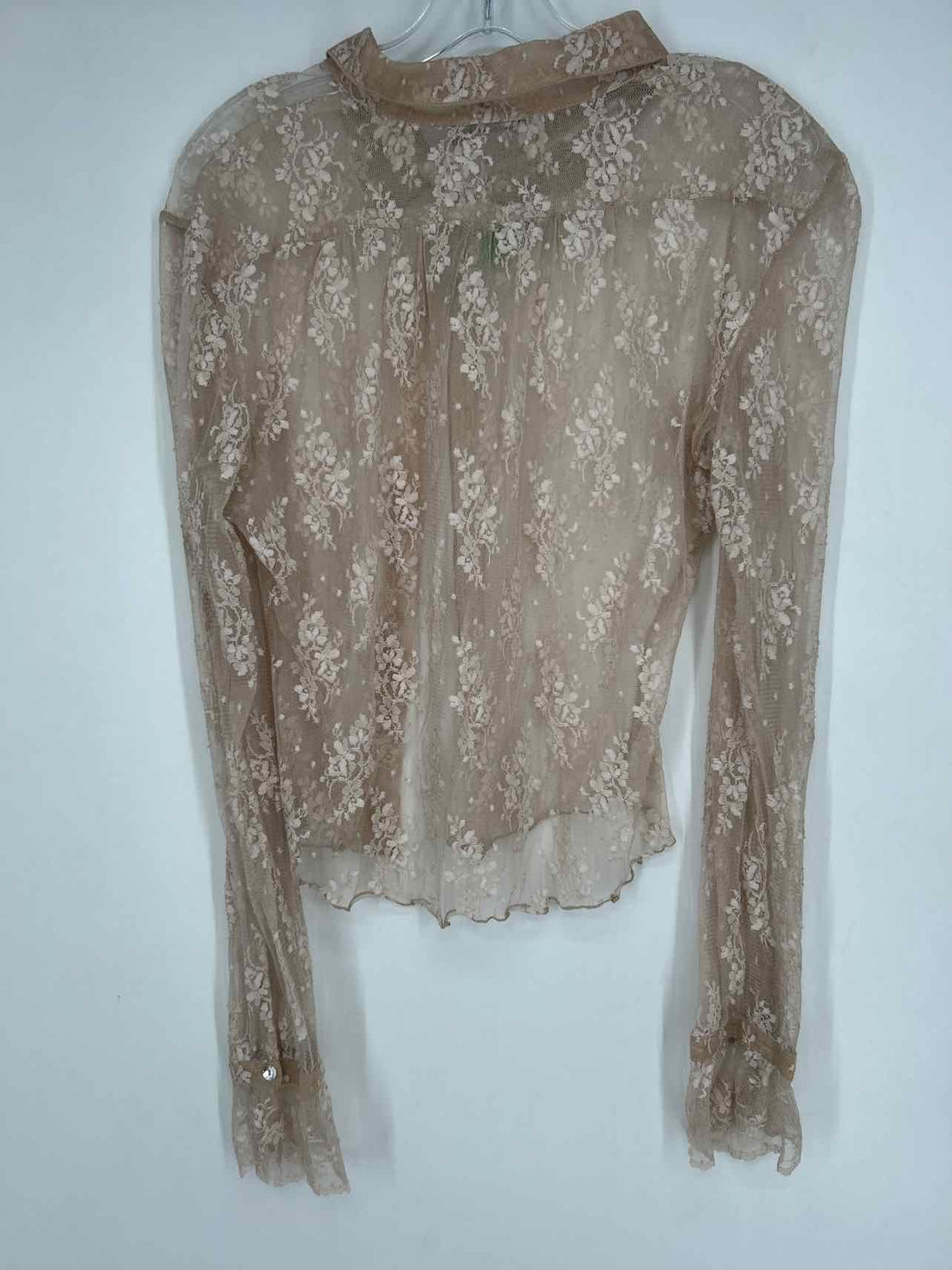Bebe Size L Beige Lace Long Sleeve
