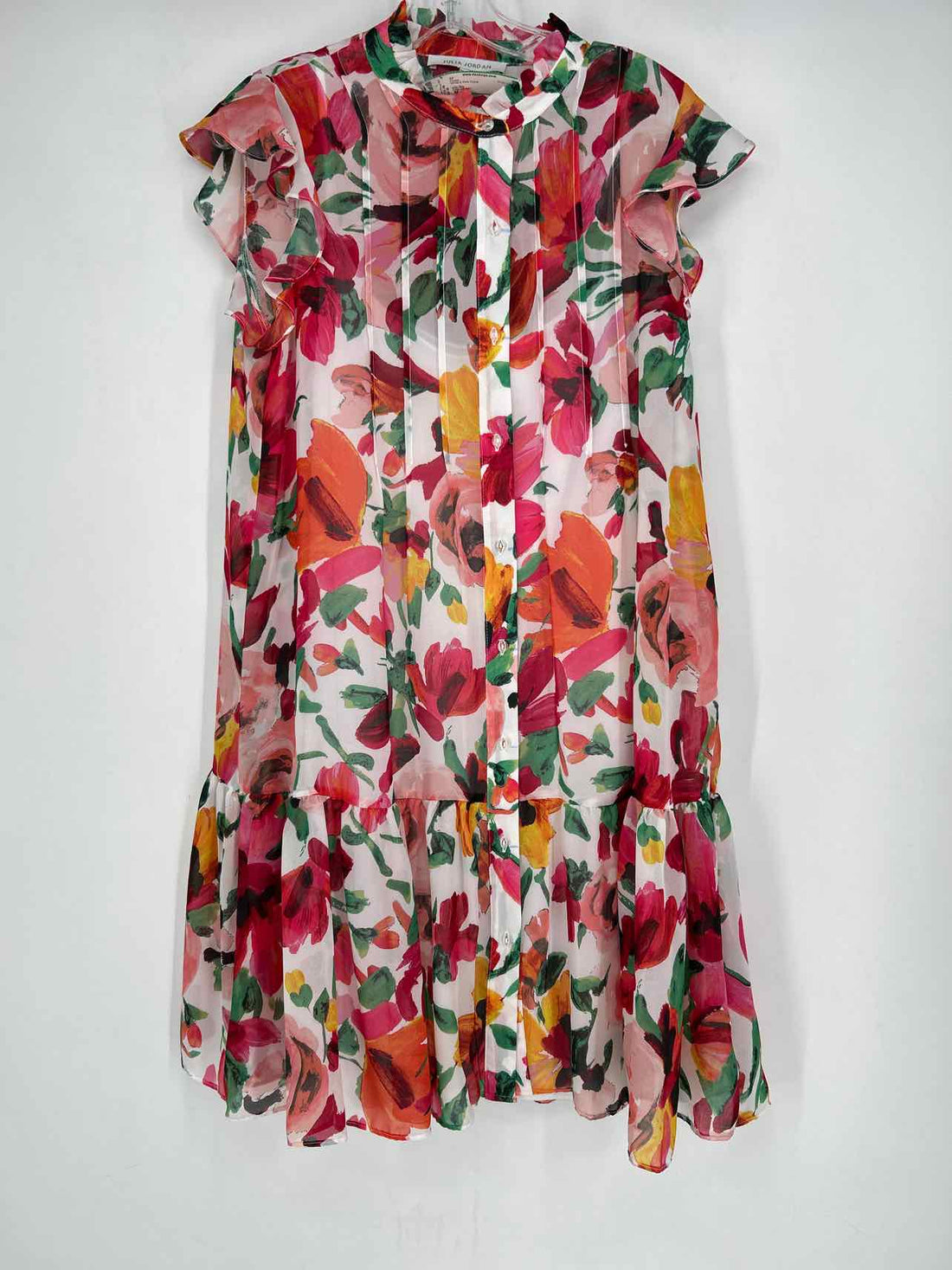 Julia Jordan Size M White & Pink Floral Dress