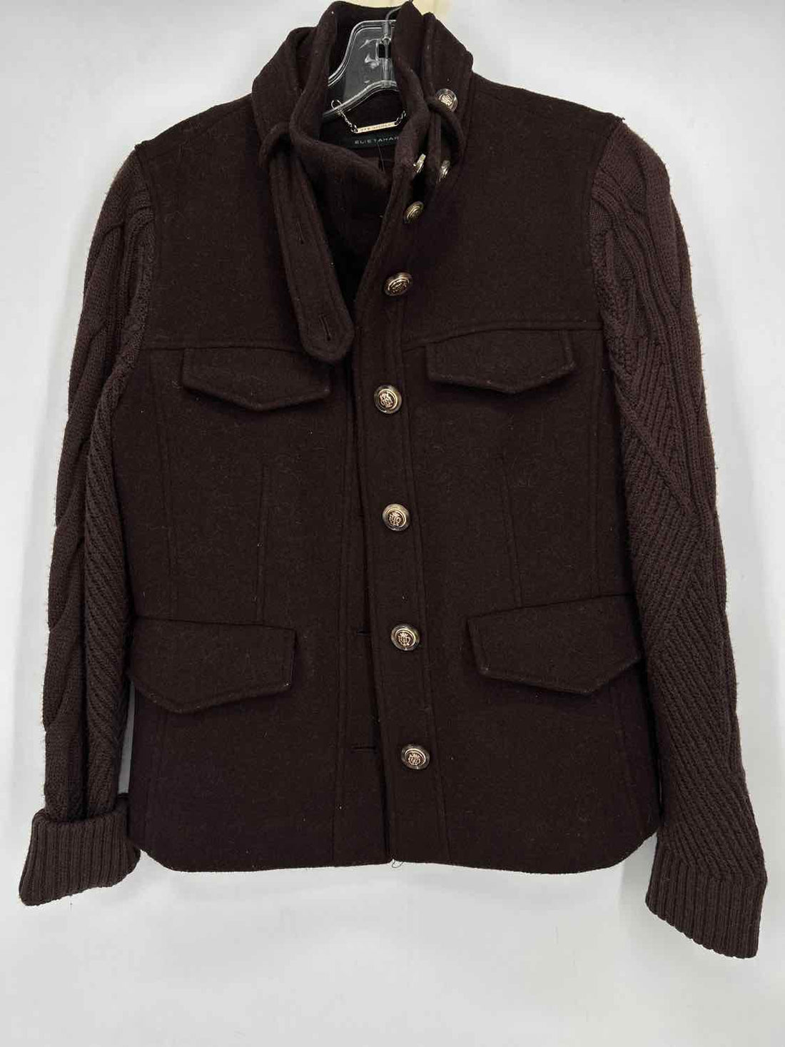 Elie Tahari Size XS Dark Brown Wool Blend Jacket