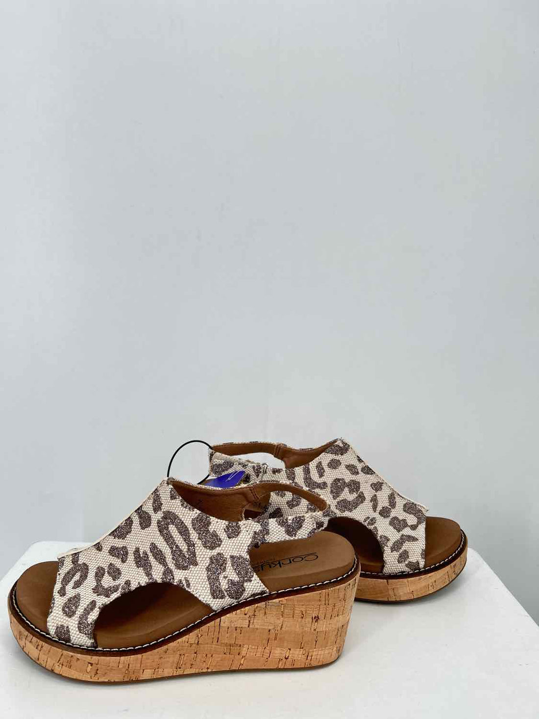 Corkys Women Size 7 Leopard Shimmer Cork Wedges