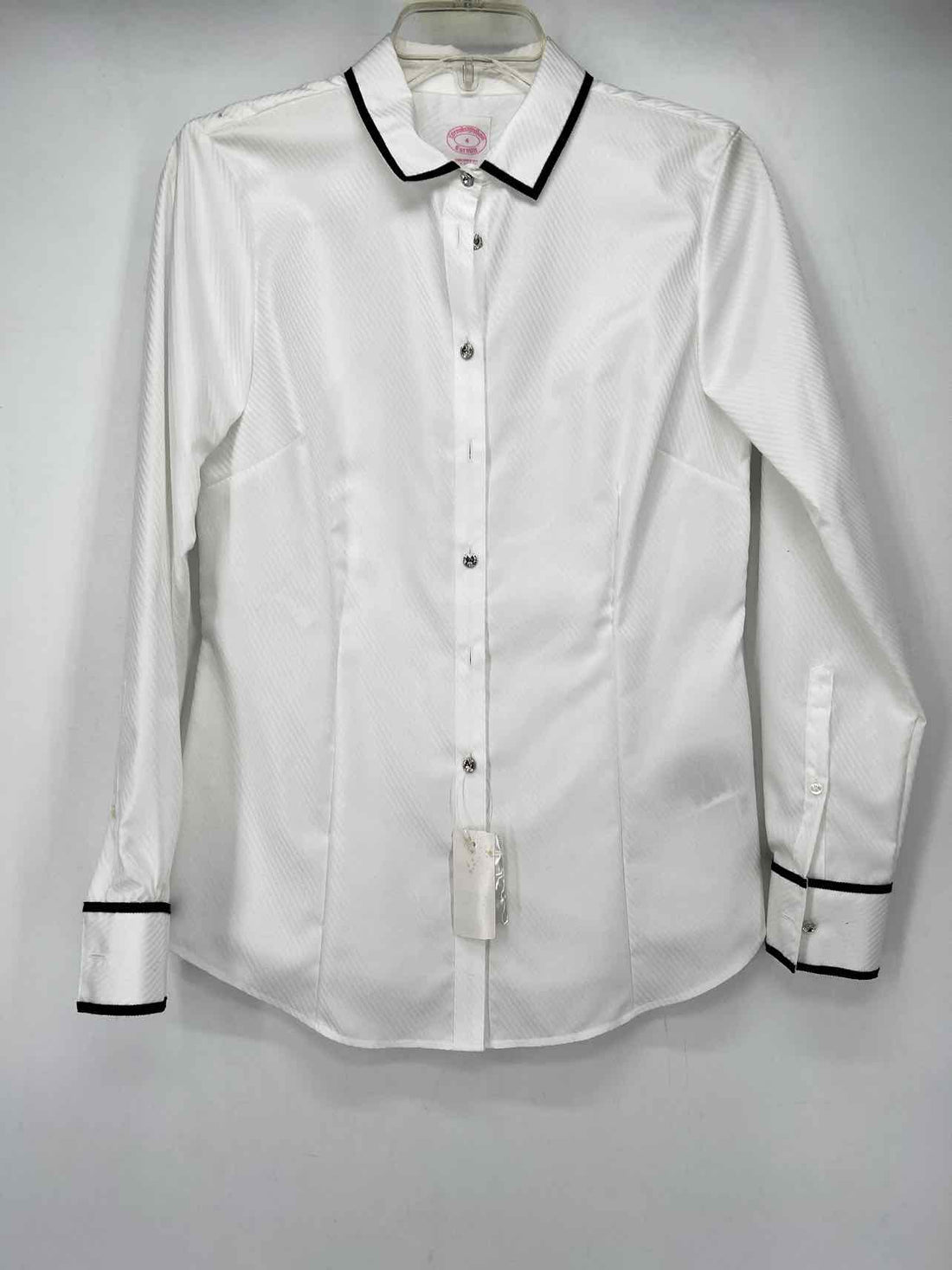 Brooks Brothers Size 4 White Pinstripe NWT Long Sleeve
